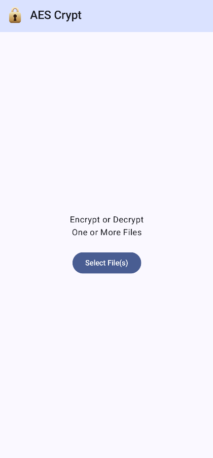 AES Crypt Start Screen
